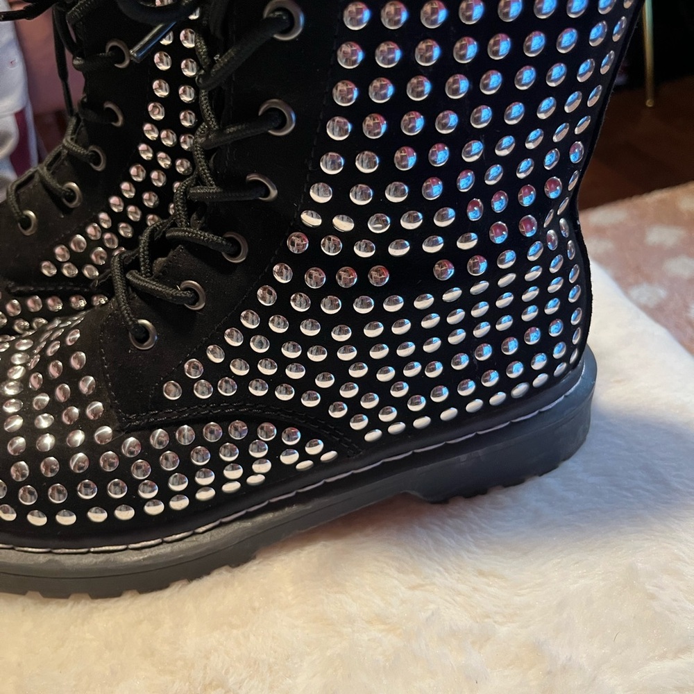 Studded Black Combat Boots